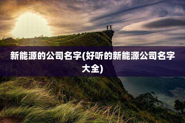 新能源的公司名字(好听的新能源公司名字大全)