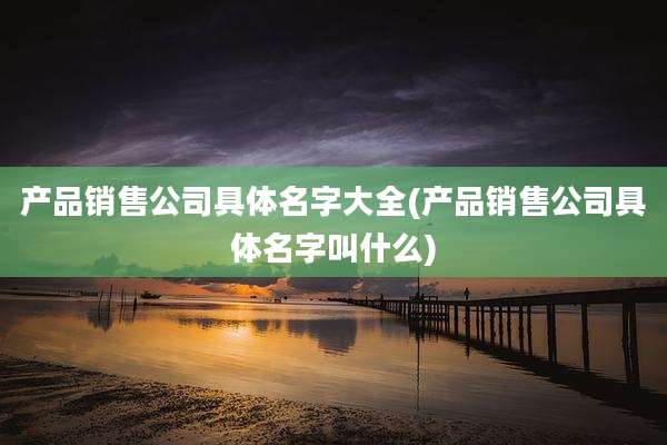 产品销售公司具体名字大全(产品销售公司具体名字叫什么)