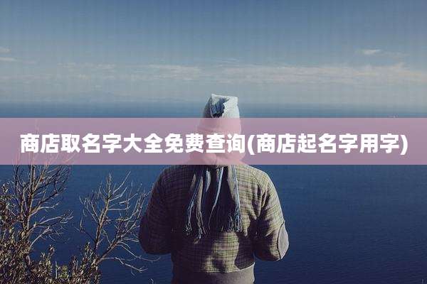 商店取名字大全免费查询(商店起名字用字)