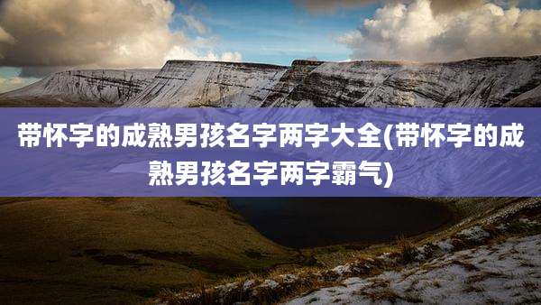带怀字的成熟男孩名字两字大全(带怀字的成熟男孩名字两字霸气)