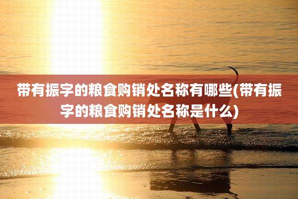 带有振字的粮食购销处名称有哪些(带有振字的粮食购销处名称是什么)