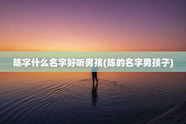 陈字什么名字好听男孩(陈的名字男孩子)