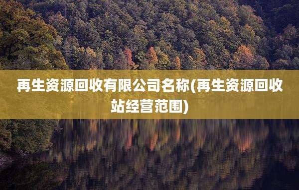 再生资源回收有限公司名称(再生资源回收站经营范围)