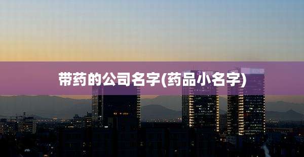 带药的公司名字(药品小名字)
