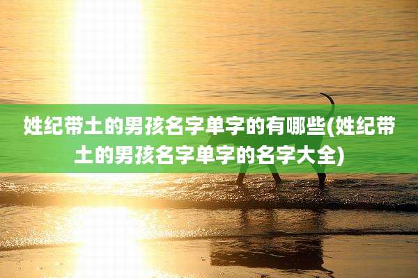 姓纪带土的男孩名字单字的有哪些(姓纪带土的男孩名字单字的名字大全)