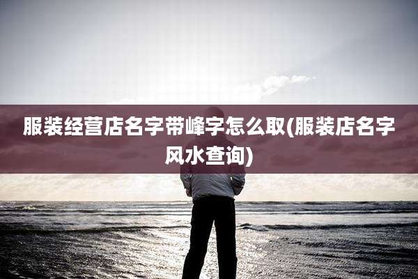服装经营店名字带峰字怎么取(服装店名字风水查询)