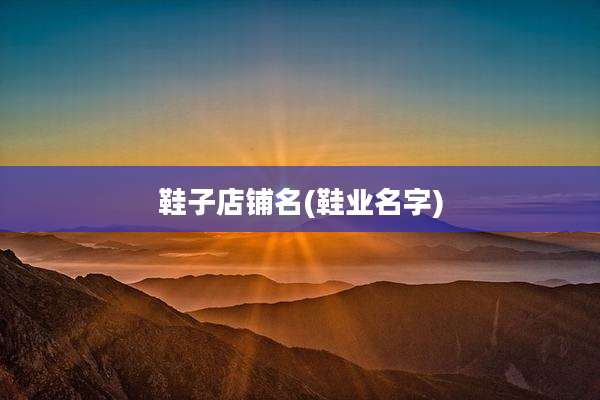 鞋子店铺名(鞋业名字)