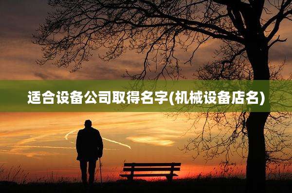适合设备公司取得名字(机械设备店名)