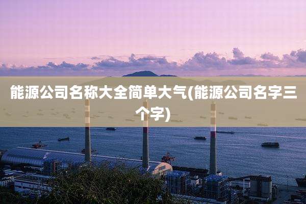 能源公司名称大全简单大气(能源公司名字三个字)