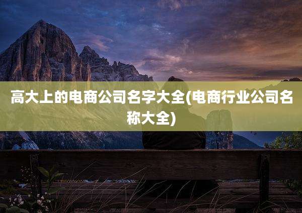高大上的电商公司名字大全(电商行业公司名称大全)