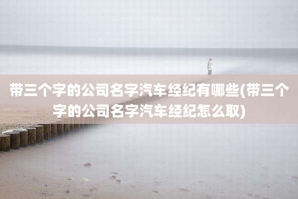 带三个字的公司名字汽车经纪有哪些(带三个字的公司名字汽车经纪怎么取)