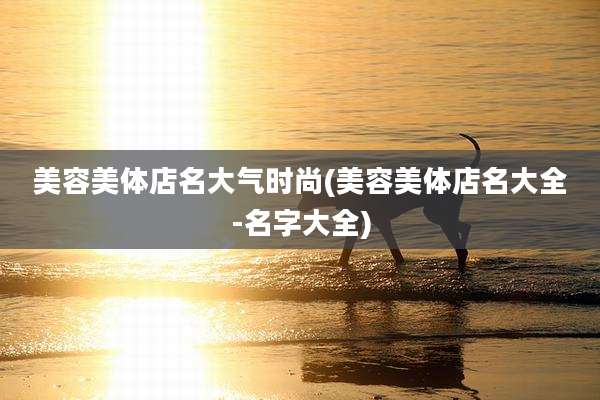 美容美体店名大气时尚(美容美体店名大全-名字大全)