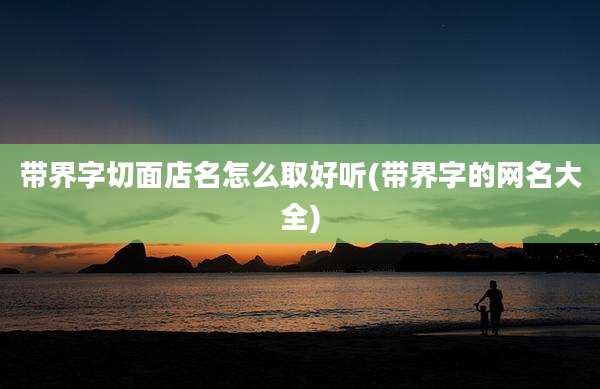 带界字切面店名怎么取好听(带界字的网名大全)