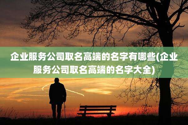 企业服务公司取名高端的名字有哪些(企业服务公司取名高端的名字大全)