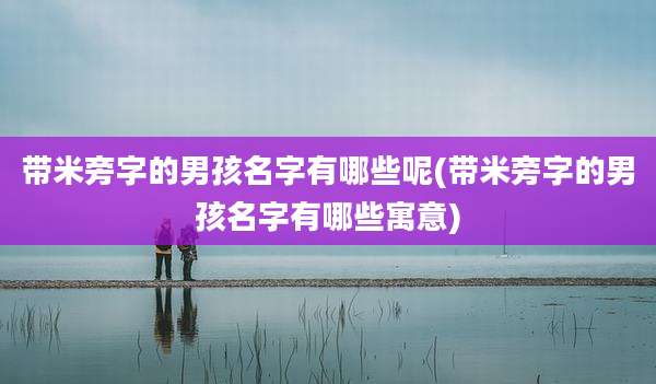 带米旁字的男孩名字有哪些呢(带米旁字的男孩名字有哪些寓意)