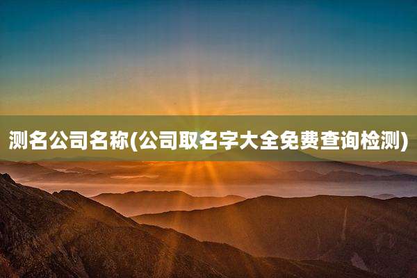测名公司名称(公司取名字大全免费查询检测)