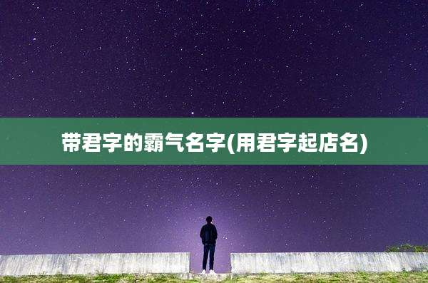 带君字的霸气名字(用君字起店名)