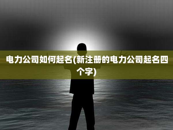 电力公司如何起名(新注册的电力公司起名四个字)