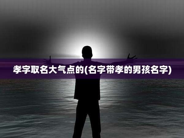 孝字取名大气点的(名字带孝的男孩名字)