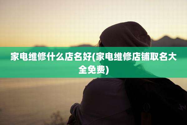 家电维修什么店名好(家电维修店铺取名大全免费)