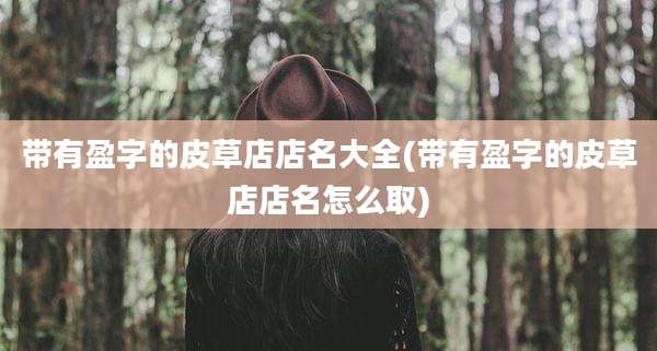 带有盈字的皮草店店名大全(带有盈字的皮草店店名怎么取)