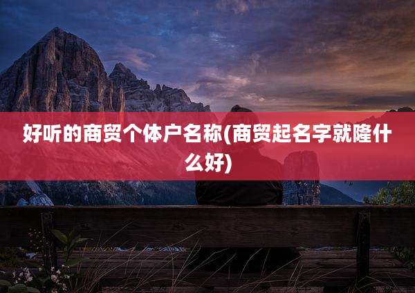 好听的商贸个体户名称(商贸起名字就隆什么好)