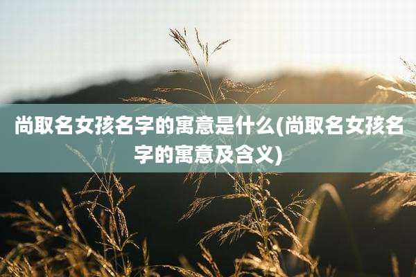 尚取名女孩名字的寓意是什么(尚取名女孩名字的寓意及含义)