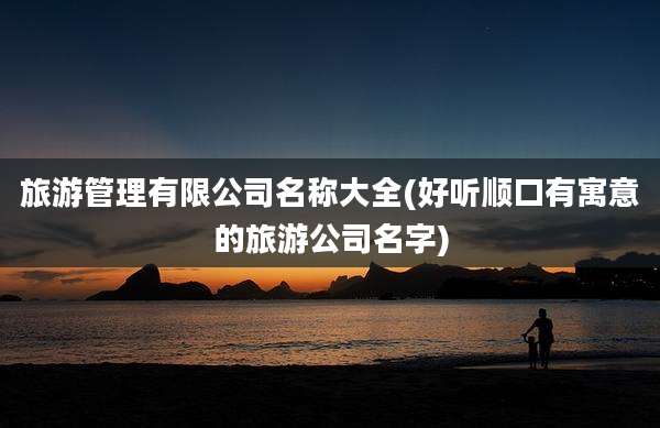 旅游管理有限公司名称大全(好听顺口有寓意的旅游公司名字)