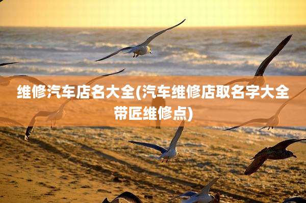 维修汽车店名大全(汽车维修店取名字大全带匠维修点)