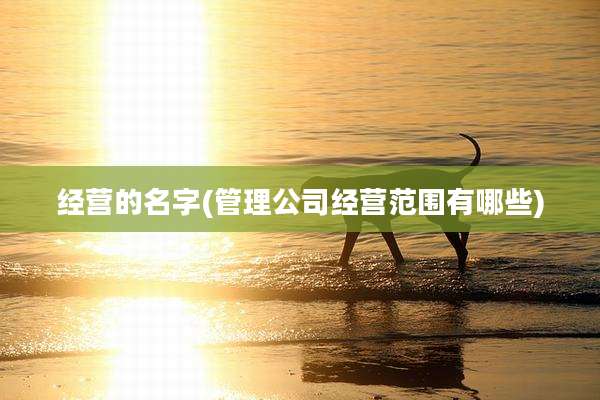 经营的名字(管理公司经营范围有哪些)