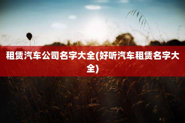 租赁汽车公司名字大全(好听汽车租赁名字大全)
