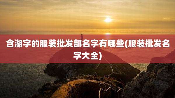 含湖字的服装批发部名字有哪些(服装批发名字大全)