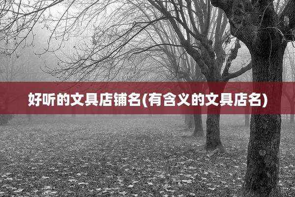 好听的文具店铺名(有含义的文具店名)