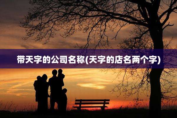 带天字的公司名称(天字的店名两个字)