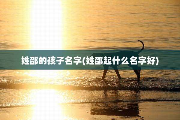 姓邵的孩子名字(姓邵起什么名字好)