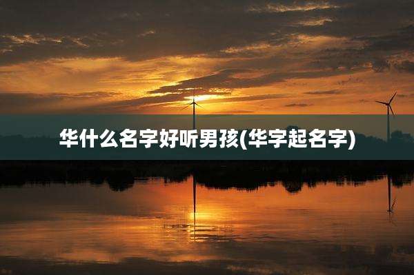 华什么名字好听男孩(华字起名字)