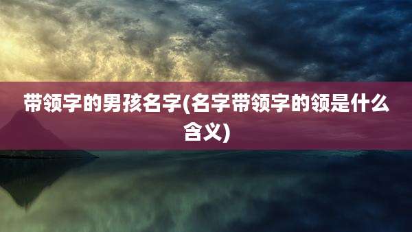 带领字的男孩名字(名字带领字的领是什么含义)