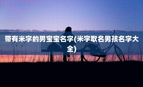 带有米字的男宝宝名字(米字取名男孩名字大全)
