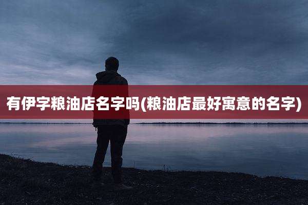 有伊字粮油店名字吗(粮油店最好寓意的名字)