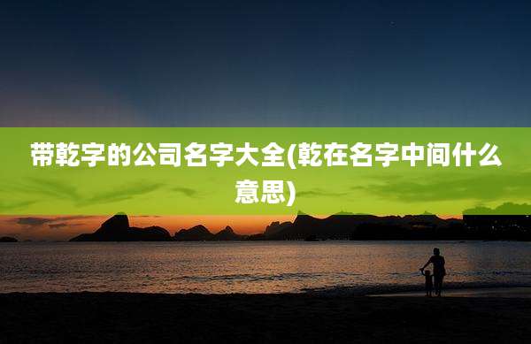 带乾字的公司名字大全(乾在名字中间什么意思)