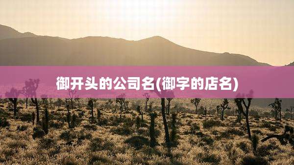 御开头的公司名(御字的店名)