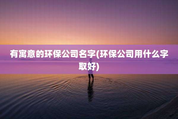 有寓意的环保公司名字(环保公司用什么字取好)