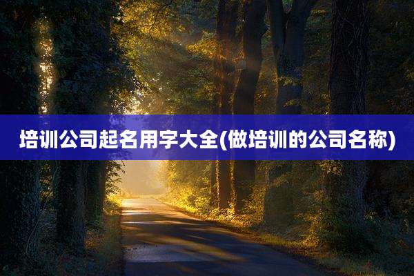 培训公司起名用字大全(做培训的公司名称)