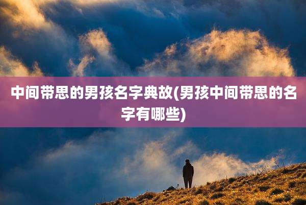 中间带思的男孩名字典故(男孩中间带思的名字有哪些)