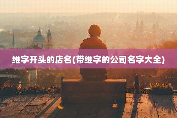 维字开头的店名(带维字的公司名字大全)