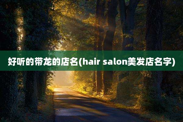 好听的带龙的店名(hair salon美发店名字)