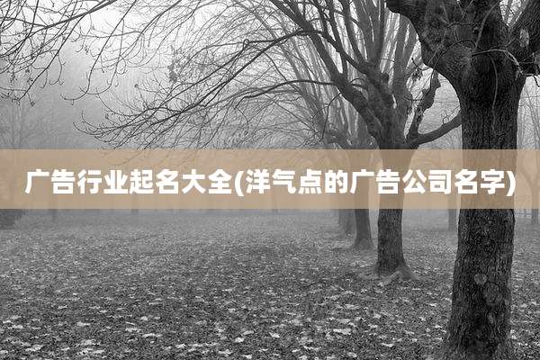 广告行业起名大全(洋气点的广告公司名字)