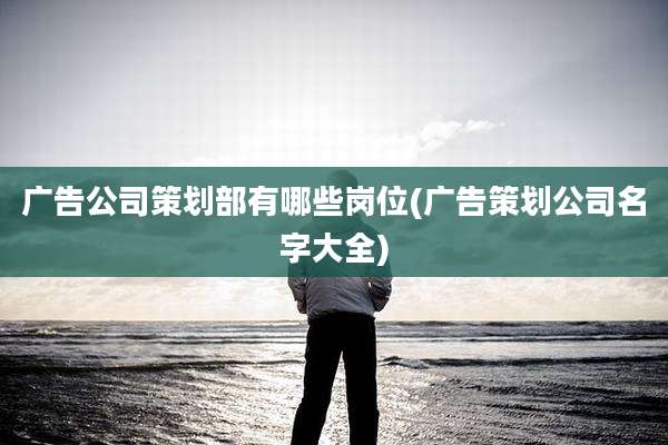 广告公司策划部有哪些岗位(广告策划公司名字大全)
