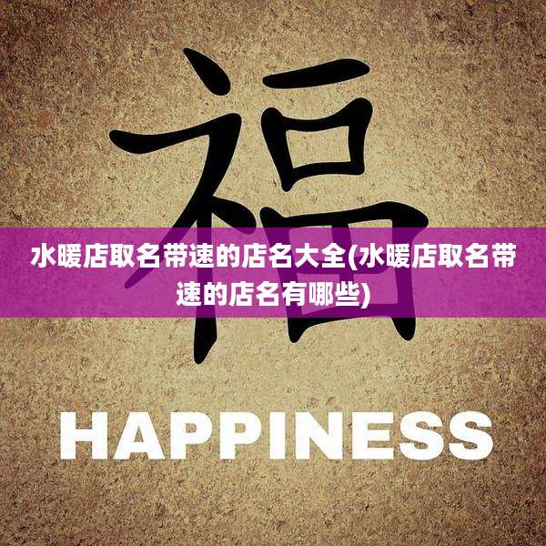 水暖店取名带速的店名大全(水暖店取名带速的店名有哪些)