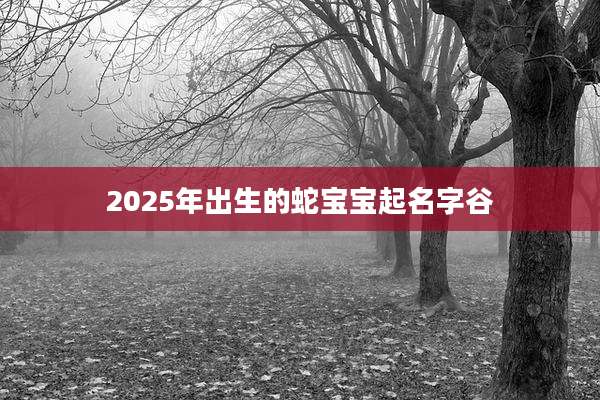 2025年出生的蛇宝宝起名字谷
